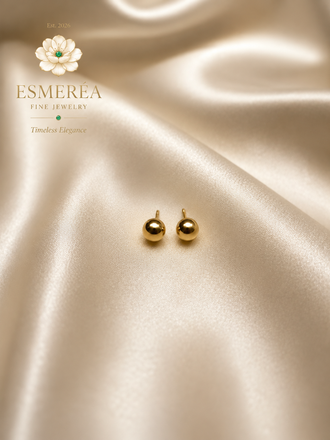 18K Gold Ball Stud Earrings — 7mm