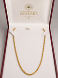 18k Gold, 24” Rope Chain, 2mm; 5.71 gr