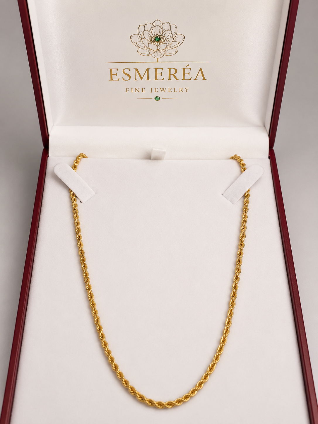18k Gold, 24” Rope Chain, 2mm; 5.71 gr