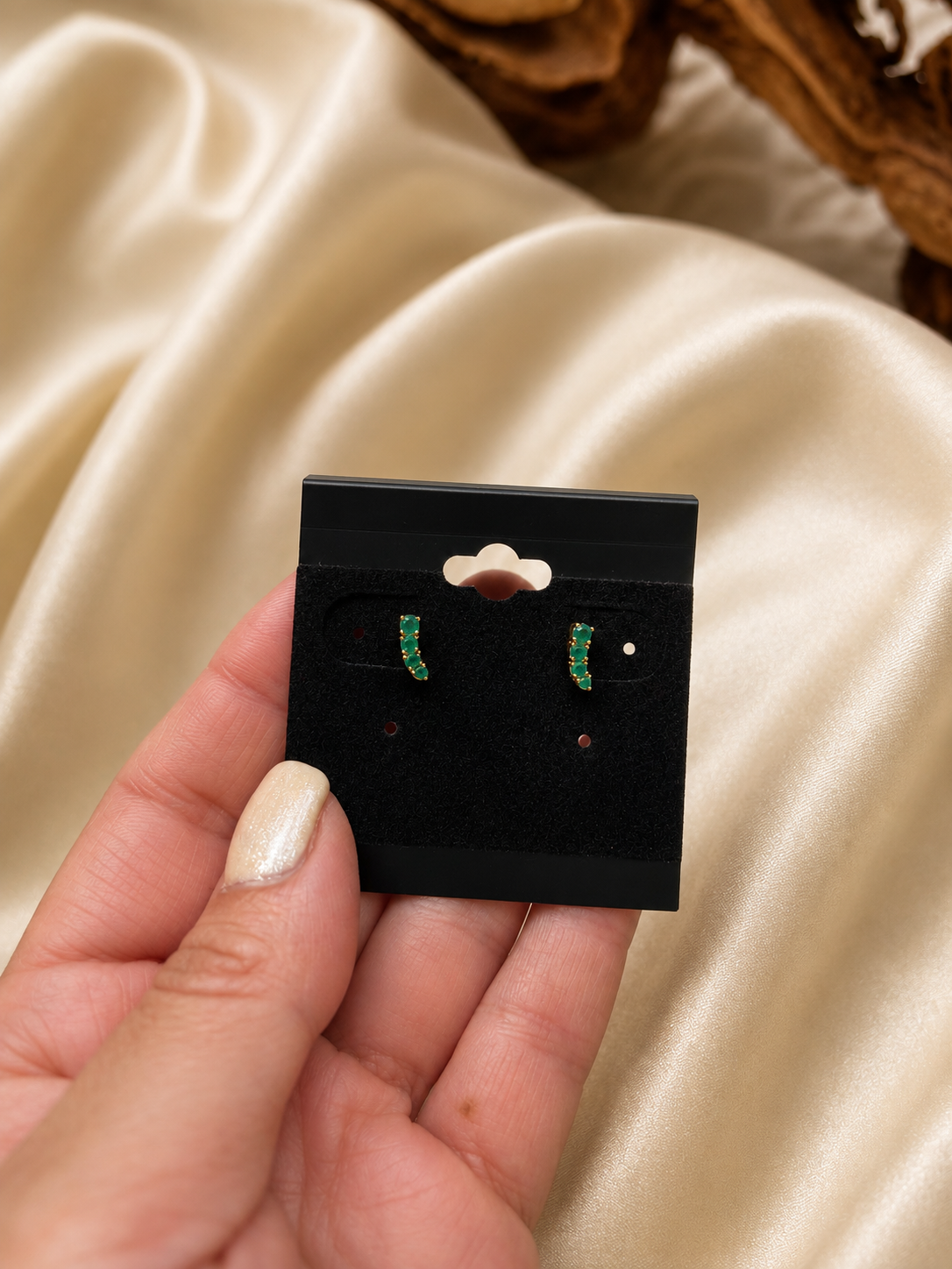 Emerald Drop Earrings — 0.26 ct