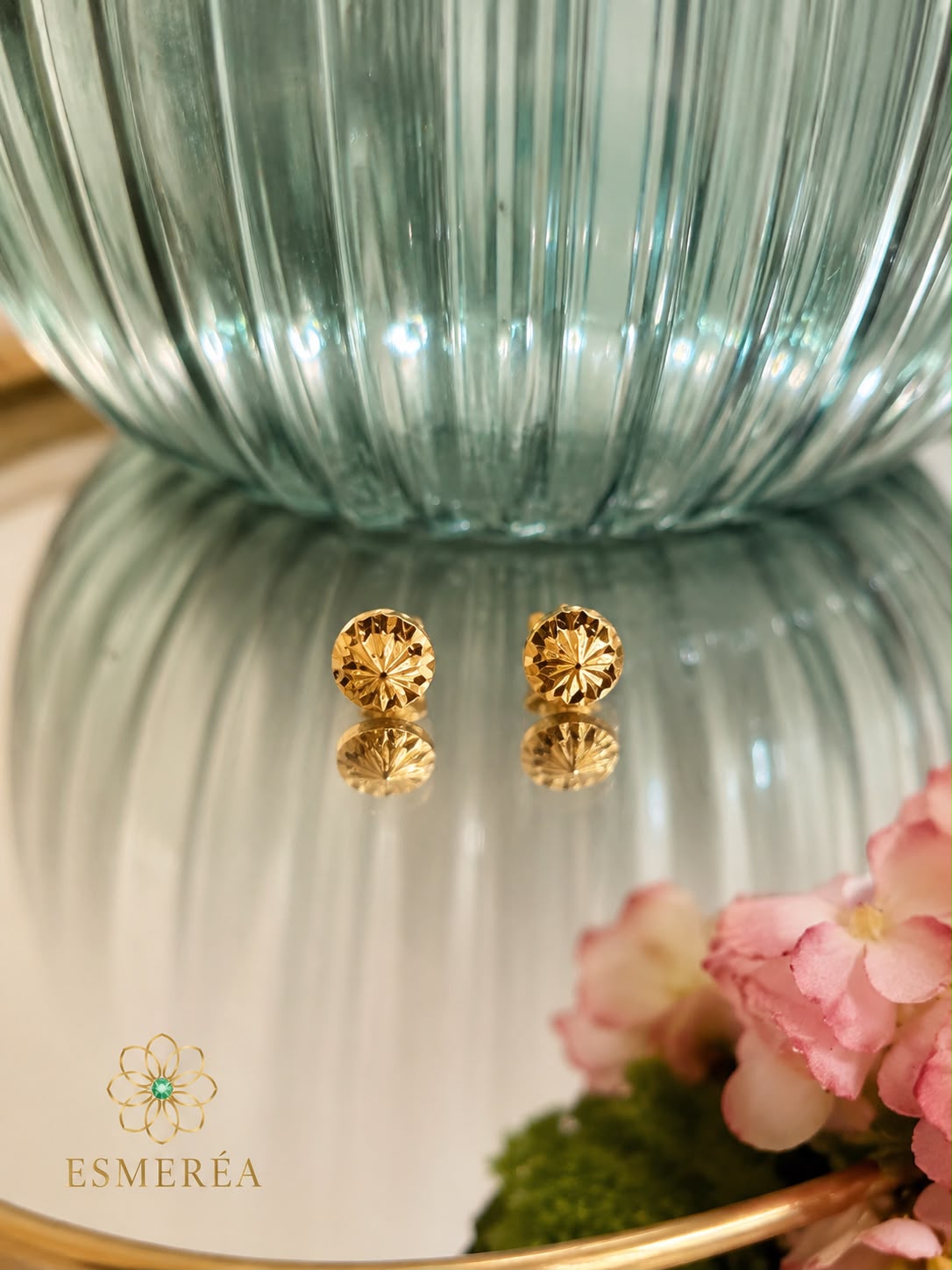 Diamond-Cut Stud Earrings