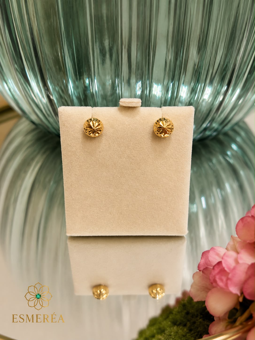 Diamond-Cut Stud Earrings