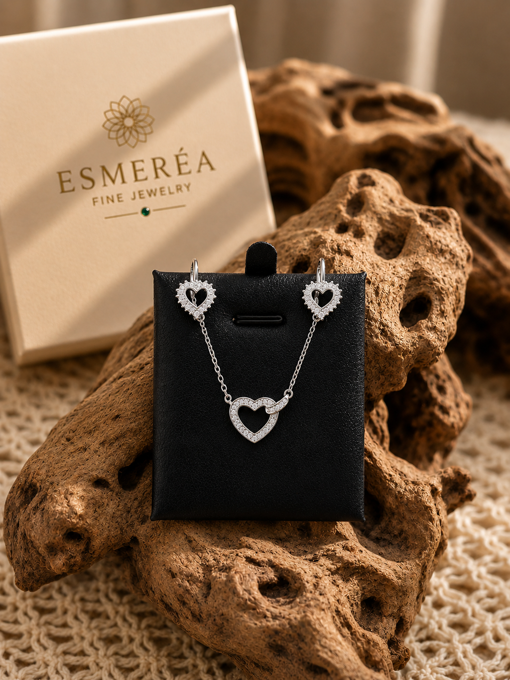 Zircon Heart 925 Silver Jewelry Set