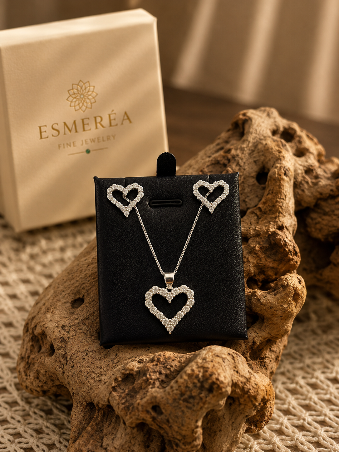 925 Sterling Silver Heart Zircon Jewelry Set