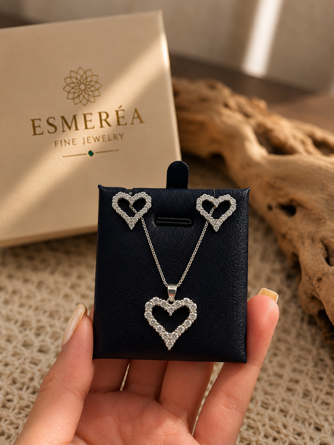 925 Sterling Silver Heart Zircon Jewelry Set