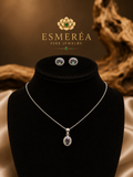 925 Sterling Silver Zirconia Set — Earrings, Pendant & Necklace