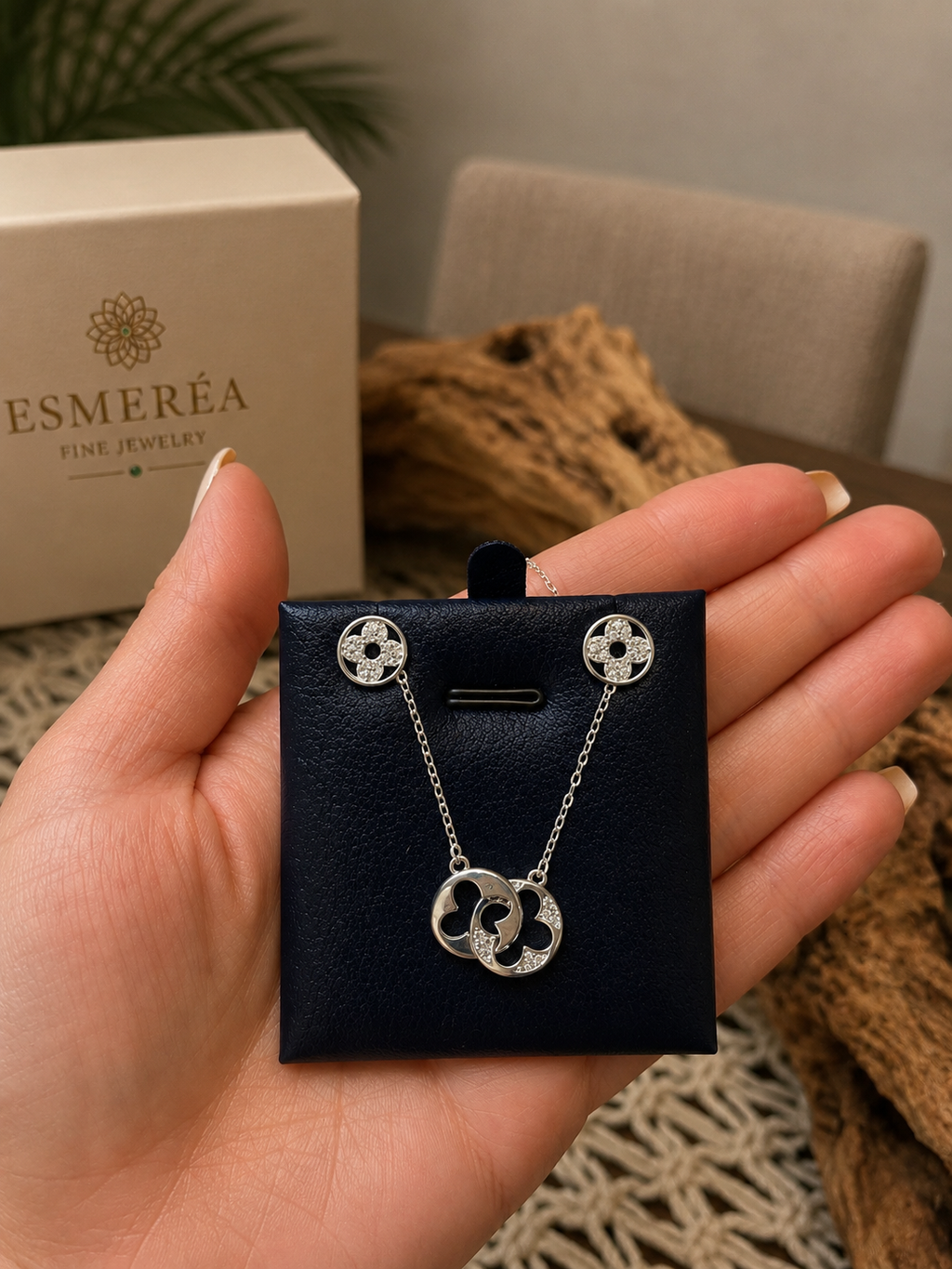 925 Sterling Silver Clover Jewelry Set