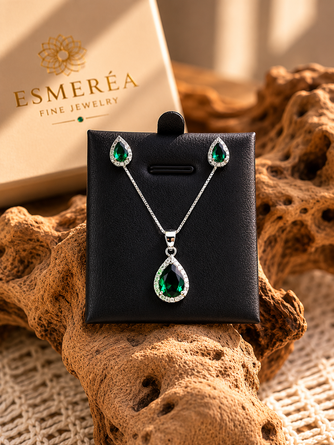 925 Silver Set earrings, pendant, necklace Zircon