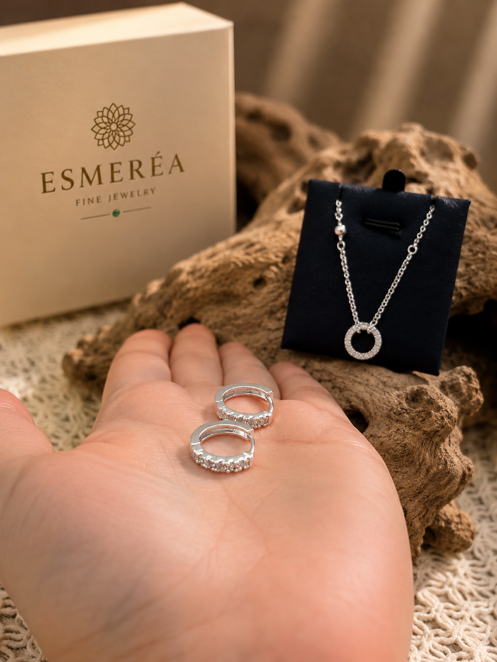 925 Sterling Silver Round Zircon Jewelry Set