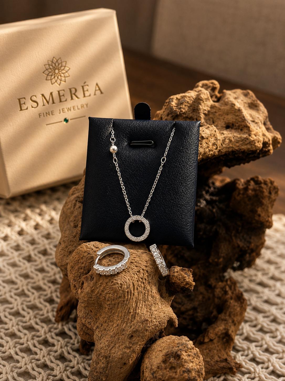 925 Sterling Silver Round Zircon Jewelry Set
