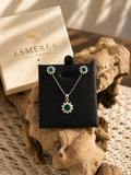 925 Sterling Silver Zirconia Jewelry Set — Earrings, Pendant & Necklace