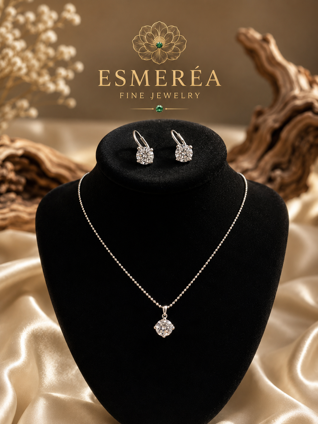 925 Sterling Silver Stone Set — Necklace, Earrings & Pendant