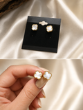 Earrings Clover Design Mother-of-Pearl