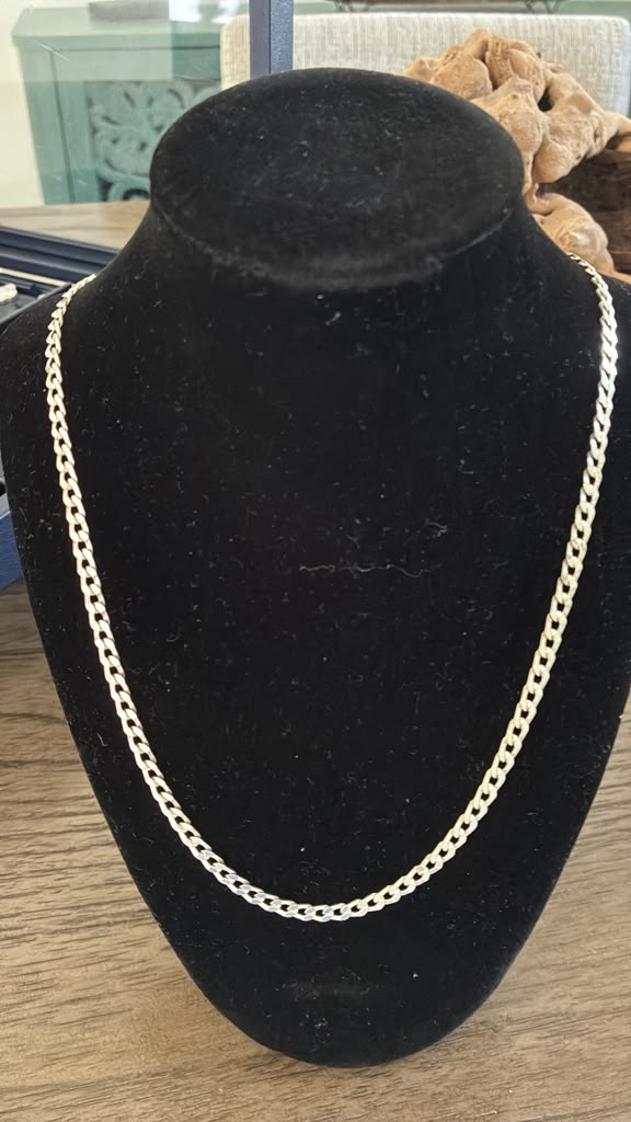 925 Sterling Silver Men's Chain Necklace 60cm